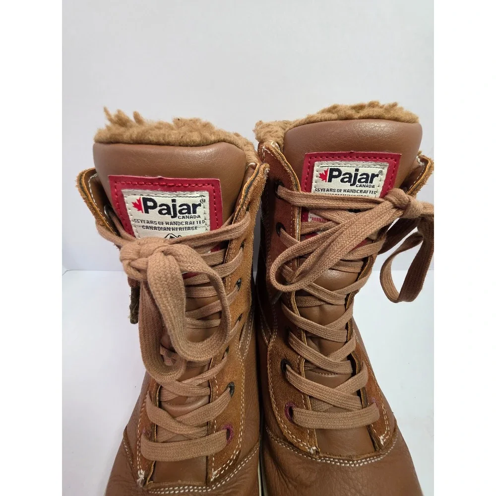 Pajar Canada Brown Waterproof Leather Suede Winter Boots Mens 9-9.5 Fur Lined